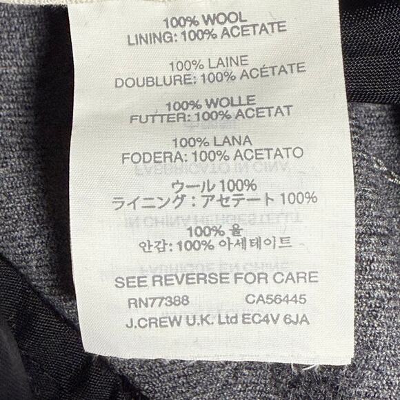 J.Crew Bowery Straight Fit Wool Dress Pants Gray 34x34 Flat Front - Picture 6 of 8